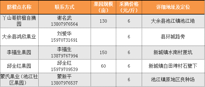 大余县脐橙采摘点